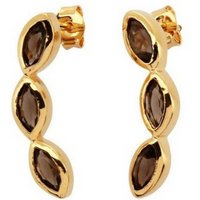 Boucles d'oreilles Kosma Kira BES22978-SQS - Métal Doré Jaune & Quartz Fumé Femme