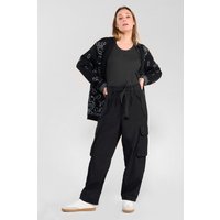 Pantalon loose, large AMBROISE noir Mia en coton