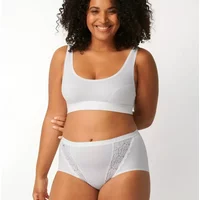Culotte taille haute blanche sloggi Chic Maxi WHITE en coton