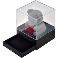 Coffret à bijoux ourson et rose éternelle rouge - So charm