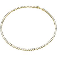 Collier Matrix Tennis, Coupe ronde, Blanc, Placage de ton or