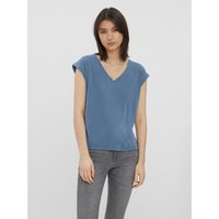 Top bleu en coton modal