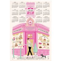 Torchon Façade pâtisserie Calendrier 2026 Ecru 48 x 72