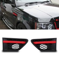 Predator4x4 Black & Red Wing Side Air Vents To Fit Range Rover Sport 10-13