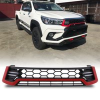 Toyota Hilux Revo 15+ Black & Red Honeycomb LED Grille