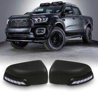 Ford Ranger T6 T7 T8 2011-2020 Black Door Mirror Covers With Sweeping LED Indicators