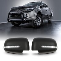 Mitsubishi L200 Triton 15-18 Black Door Mirror Covers With LED Light