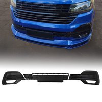 VW Transporter T6.1 19+ Gloss Black Front Bumper Fog Light Covers & Lower Grille