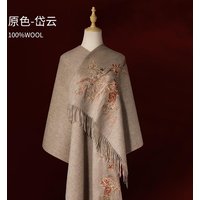 Superb Floral Embroidery Long Wool Wrap -1
