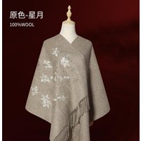 Superb Floral Embroidery Long Wool Wrap -4