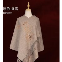 Superb Floral Embroidery Long Wool Wrap -6
