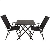 Conjunto mesa y 2 sillas plegables de jardín