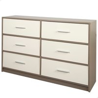 Max home cómoda blanca y madera 6 cajones de tela