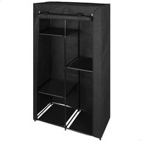 Max home armario ropero tela 3 estantes 88x45x167 cm negro