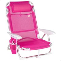 Silla de playa baja plegable y multiposición 51x45x76 cm fucsia