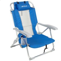 Silla playa baja xl multiposición 50x55x80 cm azul