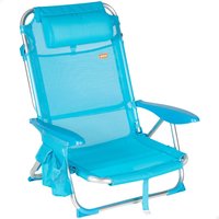 Silla de playa baja plegable y multiposición 51x45x76 cm azul