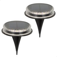 Set 2 balizas solares led blanca con estaca para jardín