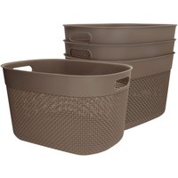 Curver pack 4 cestas organizadoras filo 18l marrón