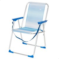 Silla playa alta fija 45x45x75 cm rayas azul