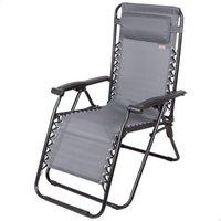 Aktive Chaise de jardin pliante à gravité zéro 52x68x104 cm gris 2 positions