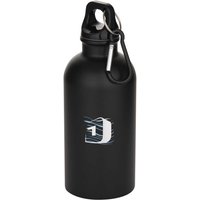 Branded Merchandise Stainless Steel Water Bottle Oregon – solid black – with 48h express logo print 400ml recycled metal flask