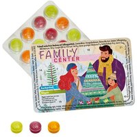 Corporate Christmas Gift The Worlds Smallest Advent Calendar with Pulmoll Pastilles with Custom Logo Print – White – Sweets for Offices