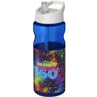 Branded Merchandise Sport Bottle H2O Active – blue-white – with custom logo print 650 ml recyclable PET spill-proof flip-top