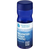 Branded Merchandise Water Bottle H2O Active Eco Base โ blue โ with custom logo print 650 ml recycled plastic for corporate use