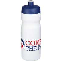 Promotional Product Sports Water Bottle Baseline Plus – white-blue – with custom logo print 650ml single-walled branded bottle