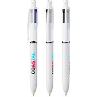 Promotional Product BIC 4 Colours 3+1 Inspire ECO with Custom Logo Print – Recycled – White – Sustainable Writing Instrument for Office