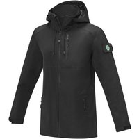 Branded Merchandise Jacket Kai – solid black – with 48h express logo embroidery, 130g/m² GRS recycled nylon, waterproof, weatherproof outerwear for professional company uniforms & staff branding