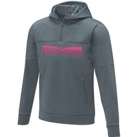 Corporate Gift Sayan Half Zip Anorak with Express Embroidered Logo – S – Steel Grey – Promotional Hooded Sweater for Business Wear