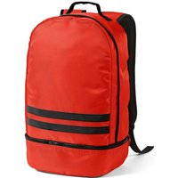 Corporate Gift Classic Backpack Buenos Aires rPET – red – with custom logo print 25L capacity padded straps reflective rucksack