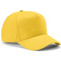 Corporate Gift Baseball Cap Hendrix – yellow – with custom logo embroidery 280gsm recycled cotton adjustable headwear staff