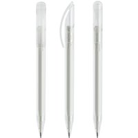 Promo Giveaway Value Plastic Pen Prodir DS3 – transparent – with custom logo print black ink twist mechanism printed promotional pen