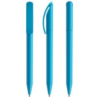 Promo Giveaway Value Plastic Pen Prodir DS3 – light blue – with custom logo print black ink twist mechanism printed promotional pen