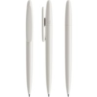 Promo Giveaway Plastic Ballpoint Pen Prodir DS5 – white – with custom logo print black ink twist mechanism printed promotional pen