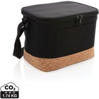 Branded Merchandise Cooler Bag – black – with custom logo print 6 cans capacity shoulder strap insulated food storage