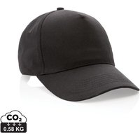 Branded Merchandise Baseball Cap Impact 5-Panel – black – with custom logo embroidery 190gr recycled cotton 58cm headwear