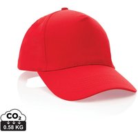 Corporate Gift Baseball Cap Impact 5-Panel – red – with custom logo embroidery 190gsm recycled cotton one size fits most headwear