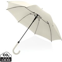 Promotional Product Automatic Open Umbrella KENTO URBAN – beige – with custom logo print 23 inch steel shaft fibreglass stormproof rain umbrella