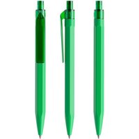 Promo Giveaway Value Plastic Pen Prodir QS50 – green – with custom logo print, black ink, click action, branded promotional pen