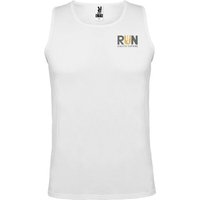 Branded Merchandise Andre Mens Sports Vest with Express Logo Print – XL Technical Fabric – White – Apparel for Team Sports