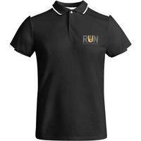 Branded Merchandise Polo Shirt Tamil 3XL – solid black-white – with 48h express logo embroidery 100% recycled polyester branded teamwear