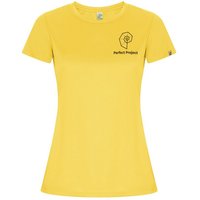 Branded Merchandise Imola Women's Sports T-Shirt with Express Logo Print – Recycled Material M – Yellow – Corporate Sportswear for Teams