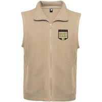 Branded Merchandise Bellagio Fleece Bodywarmer with Express Embroidered Logo – 300 gsm M – Sand – Sleeveless Vest for Staff Uniforms