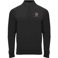 Branded Merchandise Jumper Epiro – solid black – 48h express logo embroidery. Inner fleece, half-zip. for company uniforms & staff.
