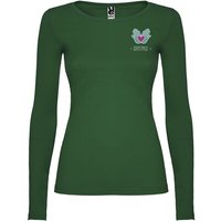 Corporate Gift T-Shirt Extreme Long Sleeve – bottle green – with 48h express custom logo print, side seams, for company uniforms