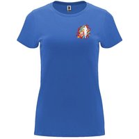 Branded Merchandise Capri Women T-Shirt with Express Logo Print – 100 Percent Cotton Size S – Riviera Blue – Staff Uniform for Events